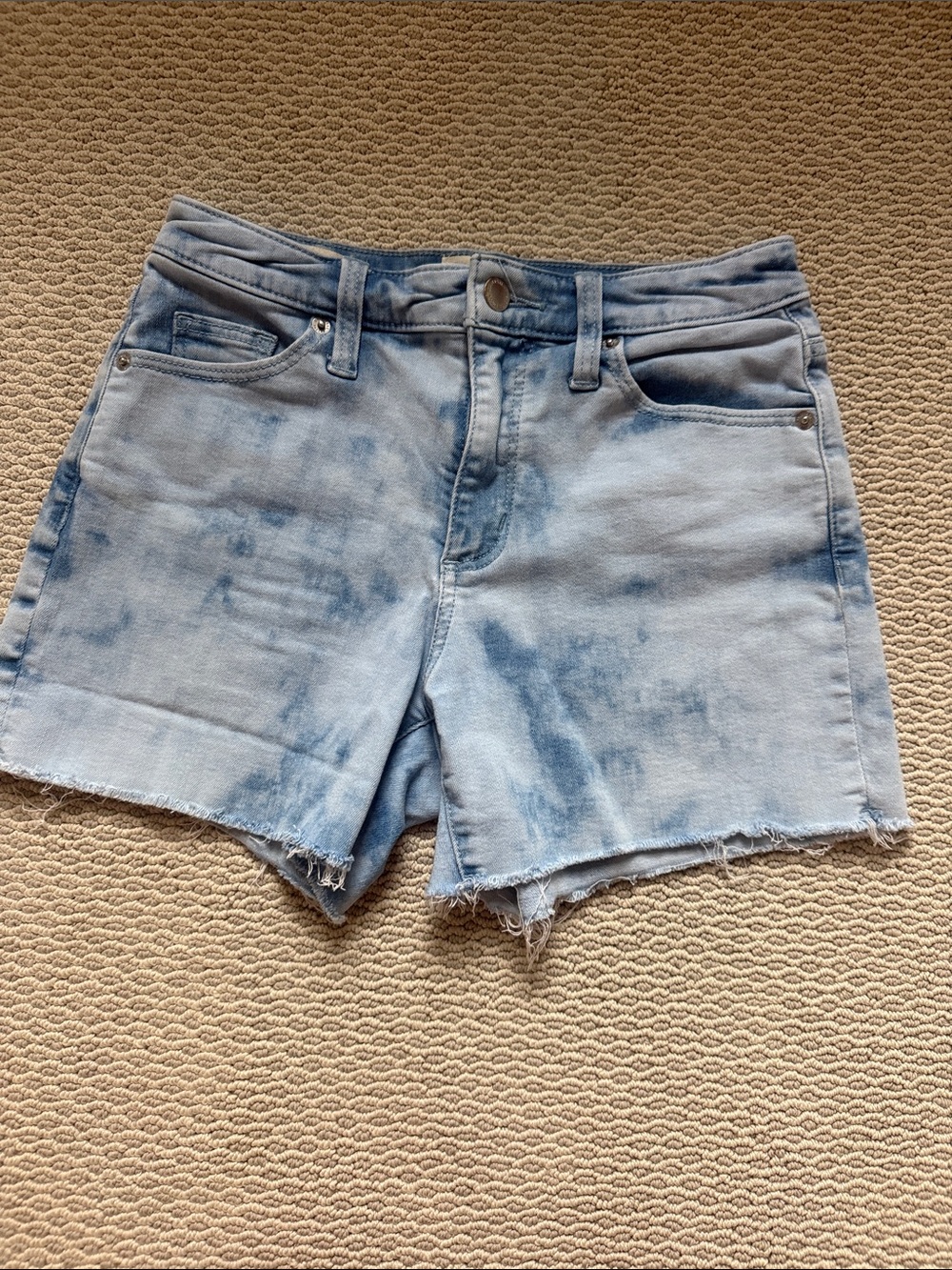 Light Blue Tie-Dye Denim Women’s Shorts
